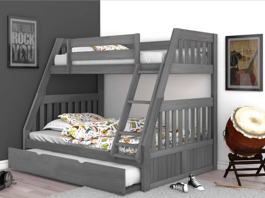 Twin/Full Bunk Bed w/ Trundle Charcoal 3218-TRUND