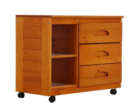 Low Loft 3 Drawer Chest Cabinet Honey 82104-2