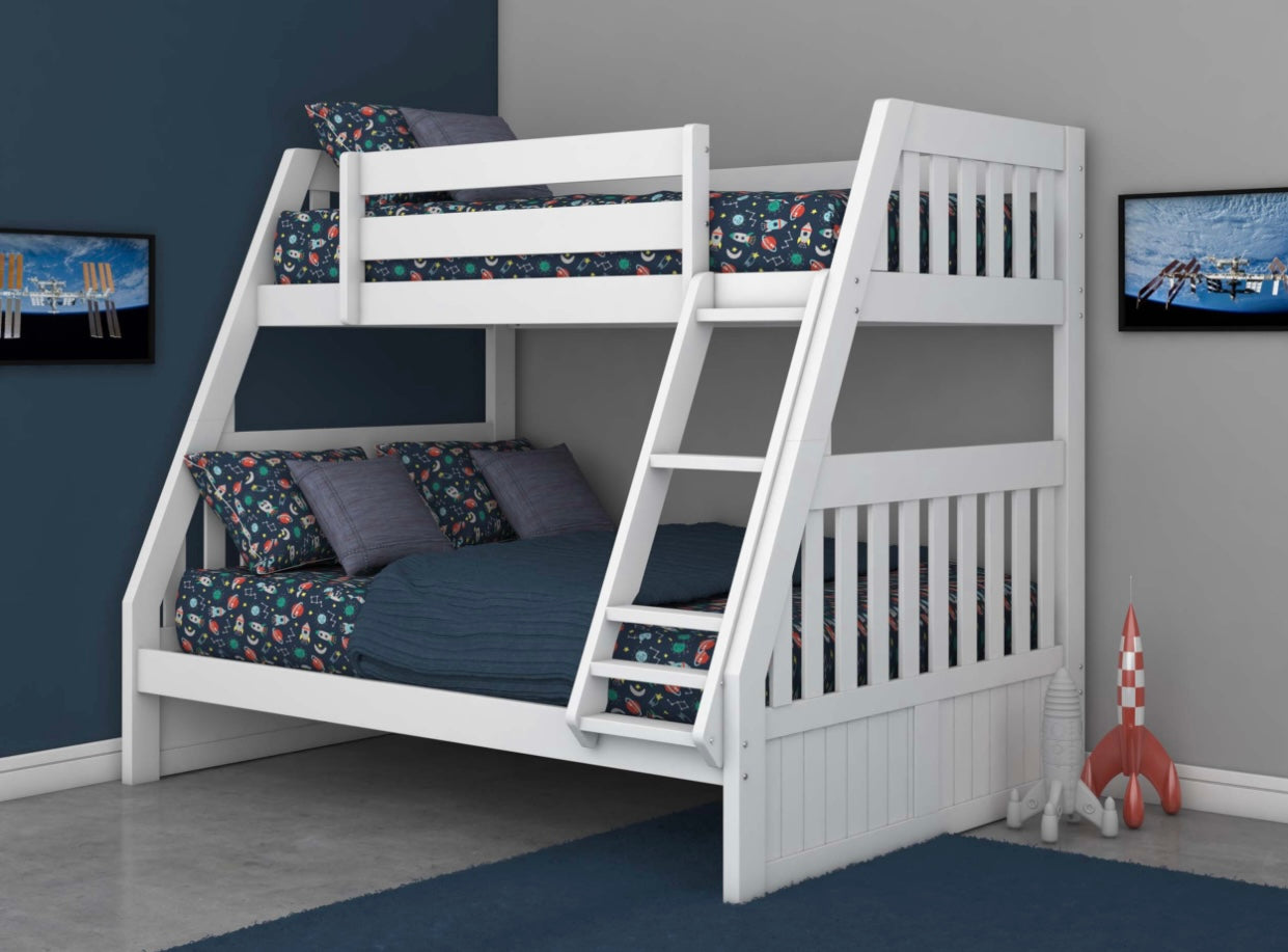 Twin/Full Bunk Bed White 0219