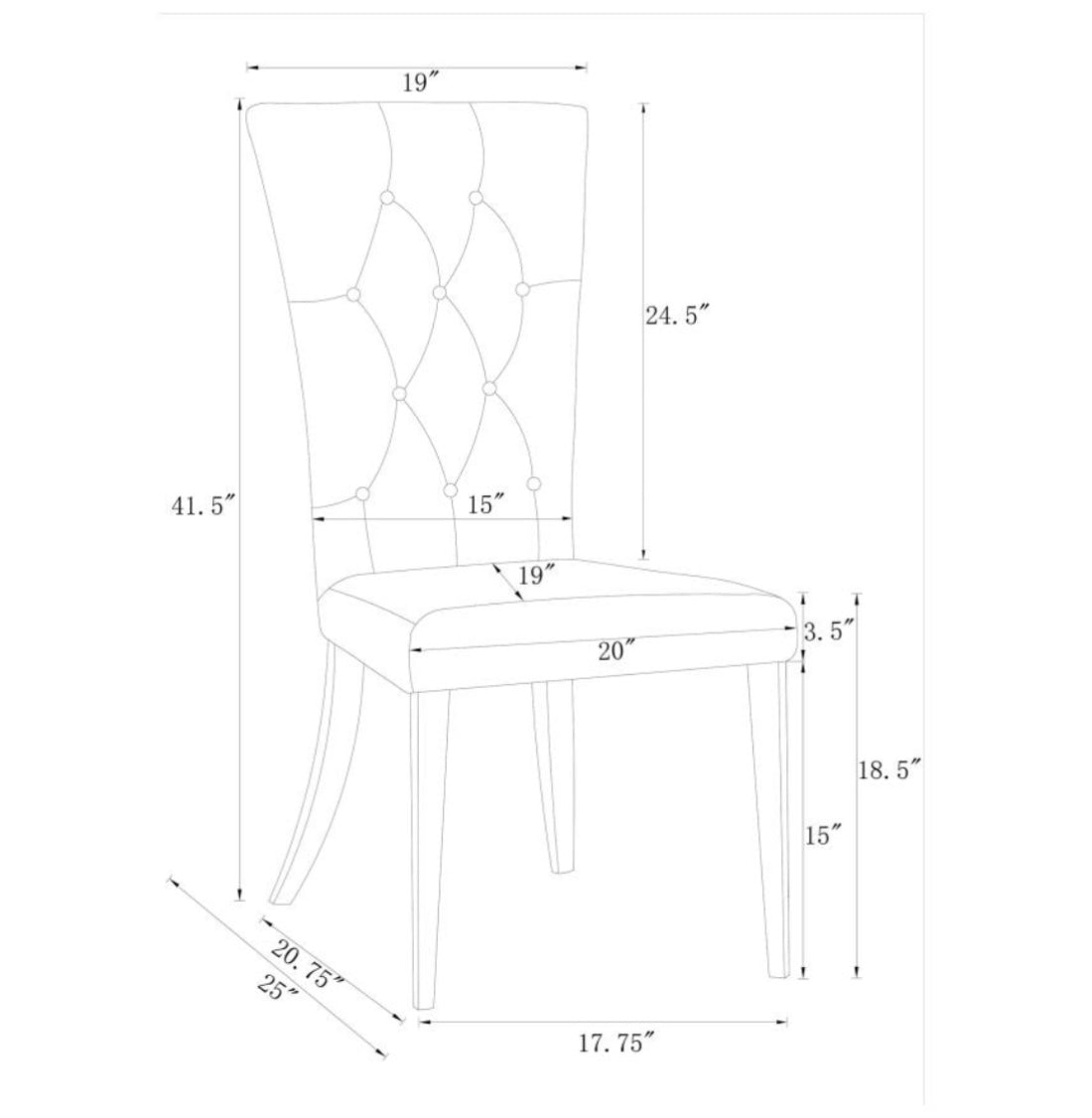 7 PCS Kerwin Dining Table Set 111101-S7G